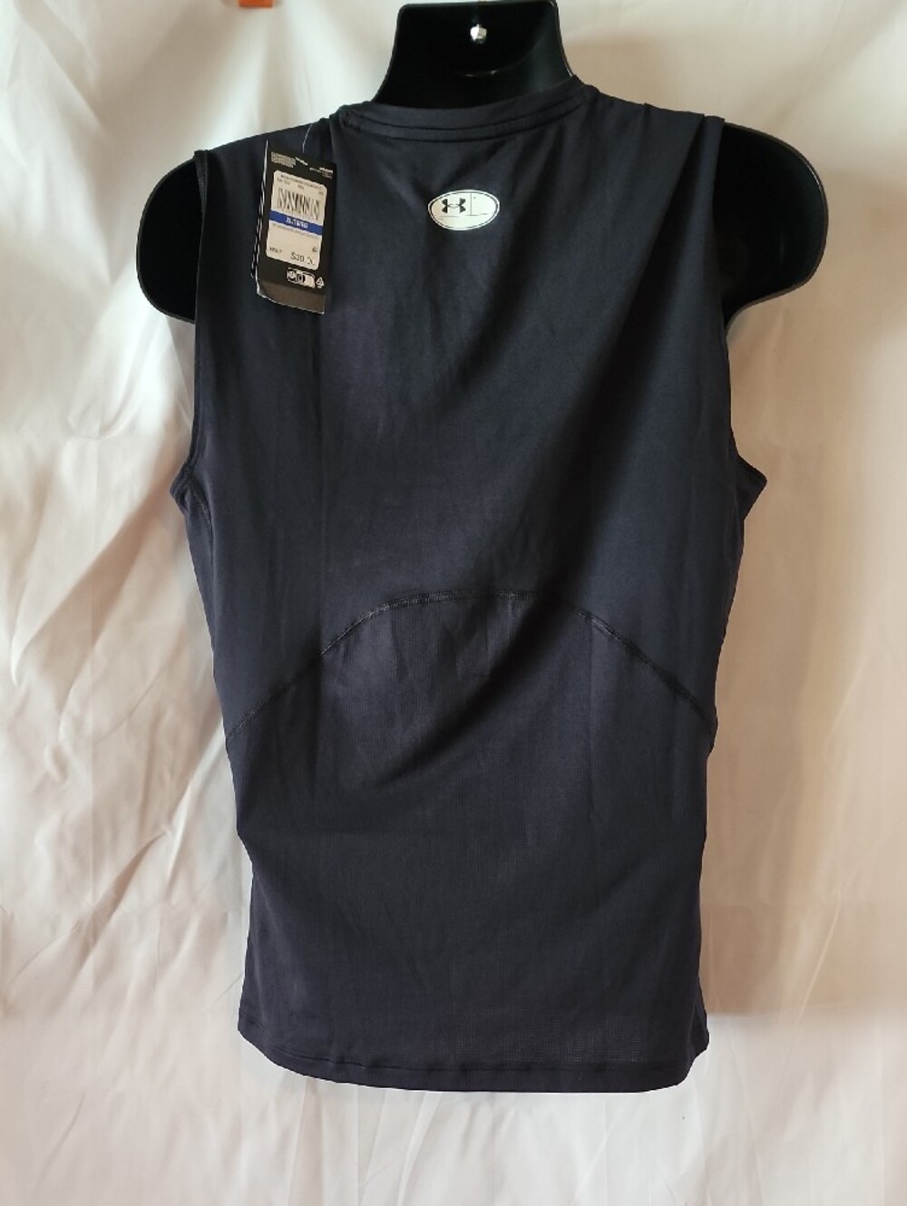 Under Armour HeatGear Black Sleeveless Compression Training Tank Sz XL W/ Defect - Picture 2 of 4